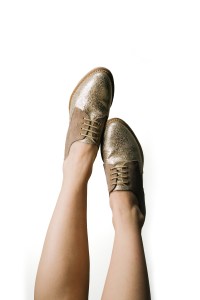 Gold women's loafers? A new twist on Dorothy in Oz maybe?