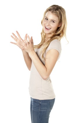 What's going on in this picture? Is there an invisible basketball involved? You get some weird poses in stock photos sometimes.