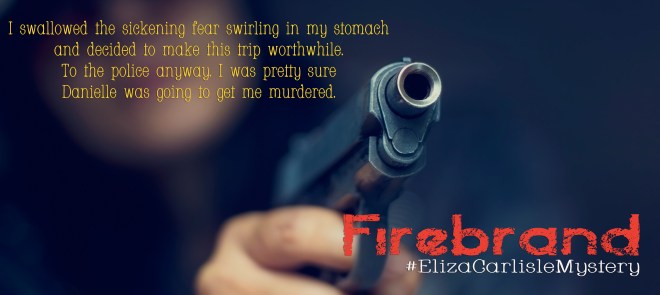 Woman pointing a gun at the target on dark background, selective